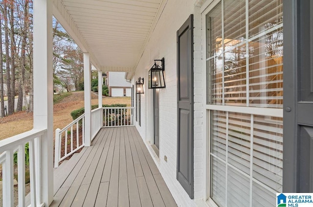 deck with a porch