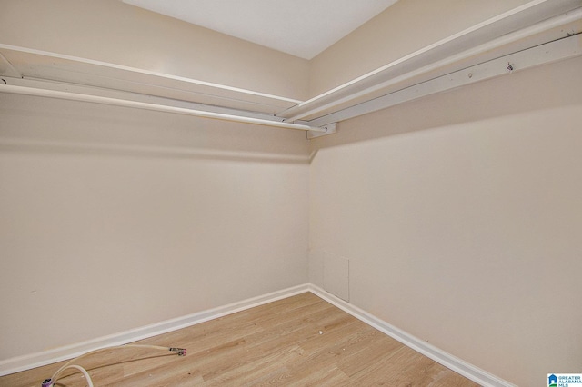 walk in closet featuring light wood-style flooring