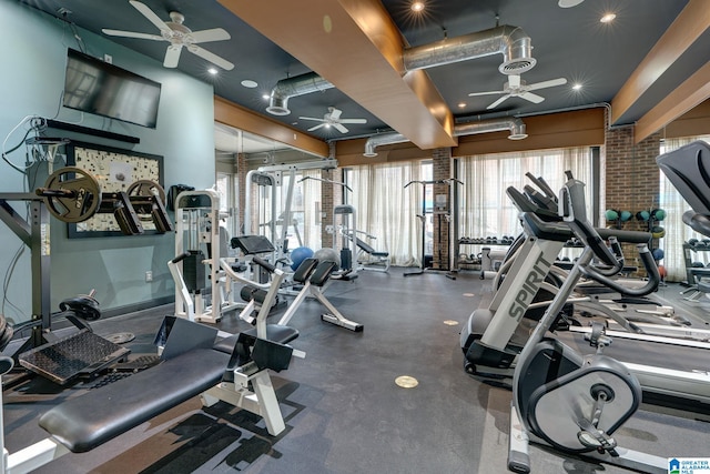 401 20th St S Unit 309, Birmingham, AL 35233 - workout area featuring visible vents and a ceiling fan
