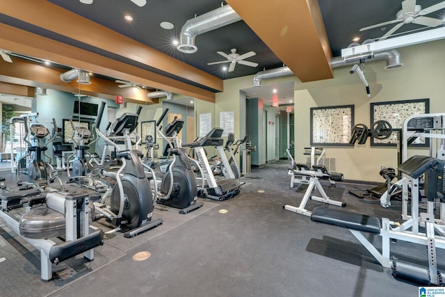 401 20th St S Unit 309, Birmingham, AL 35233 - exercise room with a ceiling fan