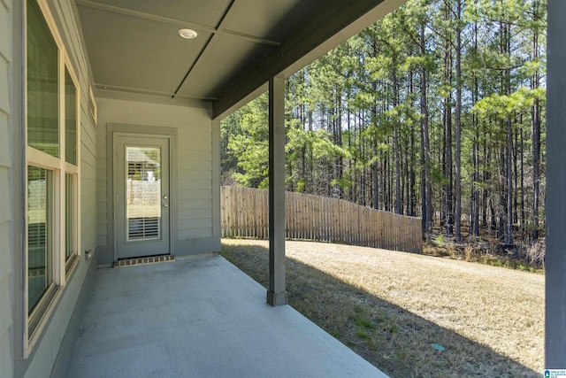 view of patio / terrace with fence