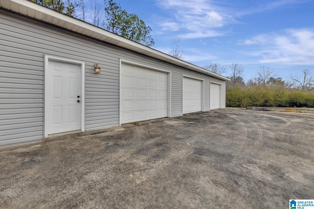 view of garage