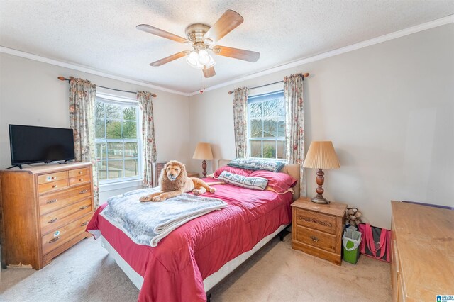 819 Jefferson Ave, Anniston, AL 36207 - bedroom with crown molding, multiple windows, and a textured ceiling