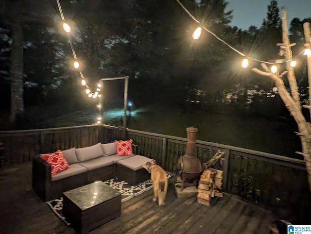 5242 Roy Dr, Helena, AL 35080 - deck at twilight featuring an outdoor living space
