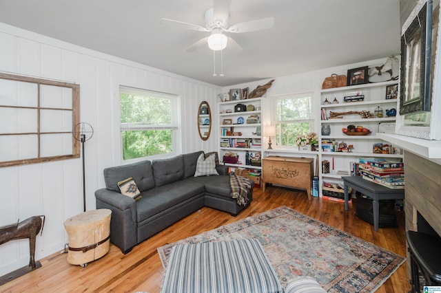 5242 Roy Dr, Helena, AL 35080 - living room with plenty of natural light, wood finished floors, and ceiling fan