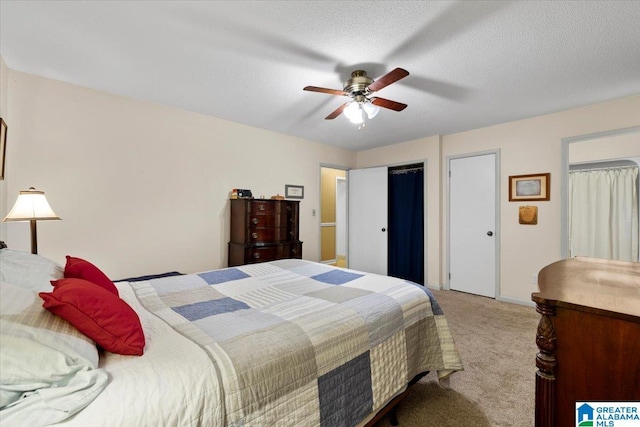 236 Oak Ridge Dr, Oneonta, AL 35121 - bedroom featuring baseboards, carpet floors, a textured ceiling, and a ceiling fan
