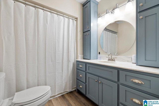 236 Oak Ridge Dr, Oneonta, AL 35121 - full bath featuring wood finished floors, toilet, and vanity