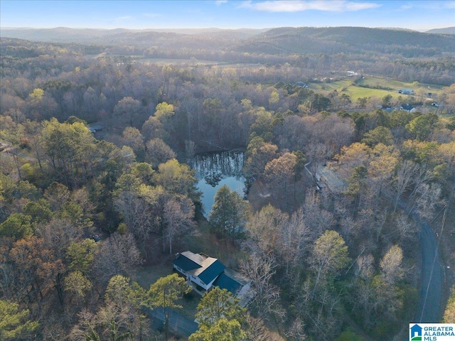236 Oak Ridge Dr, Oneonta, AL 35121 - aerial view featuring a water view and a wooded view
