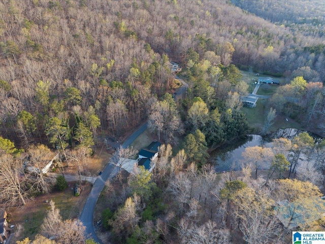 236 Oak Ridge Dr, Oneonta, AL 35121 - birds eye view of property featuring a water view and a wooded view
