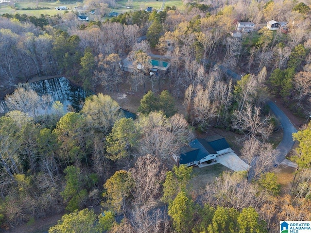 236 Oak Ridge Dr, Oneonta, AL 35121 - bird's eye view with a water view and a forest view