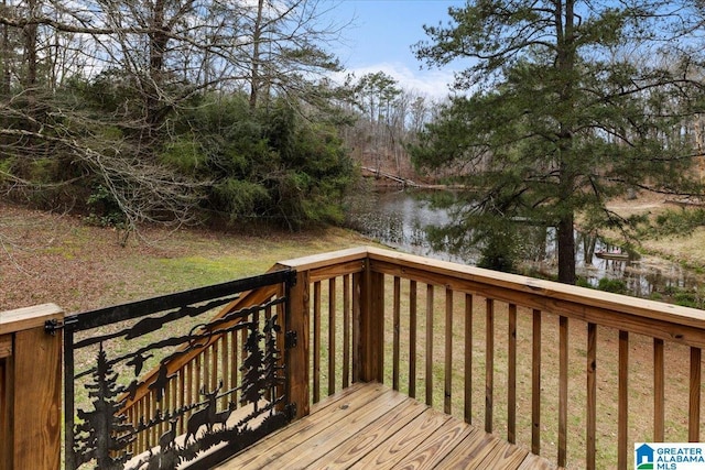 236 Oak Ridge Dr, Oneonta, AL 35121 - wooden deck with a water view