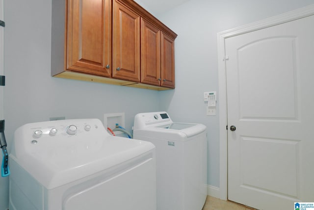 laundry room featuring cabinet space and washing machine and dryer