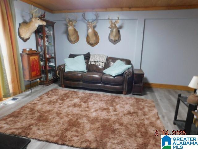 living room with wood finished floors