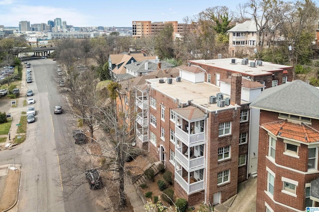 drone / aerial view with a city view