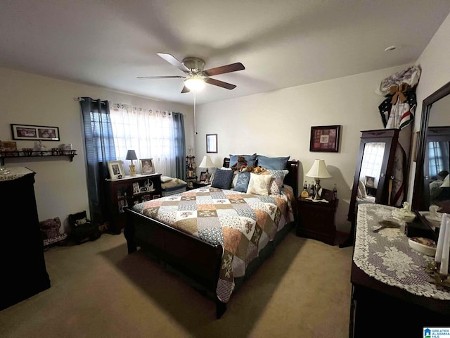 282 Stewart Rd, Cullman, AL 35055 - bedroom with light colored carpet and a ceiling fan