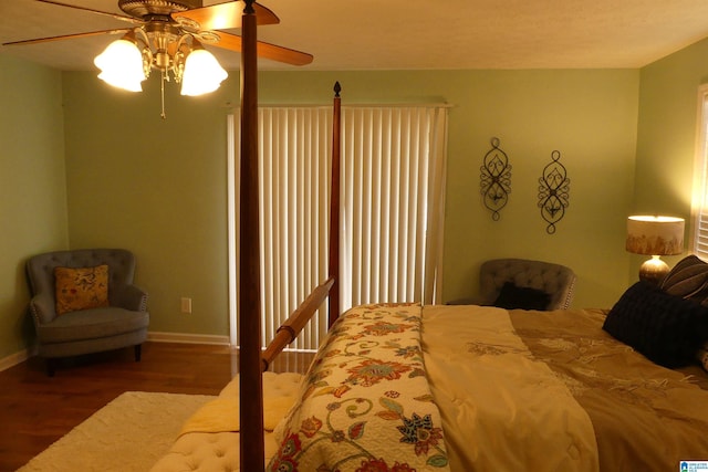 1310 County Road 264, Wedowee, AL 36278 - bedroom featuring ceiling fan, baseboards, and wood finished floors