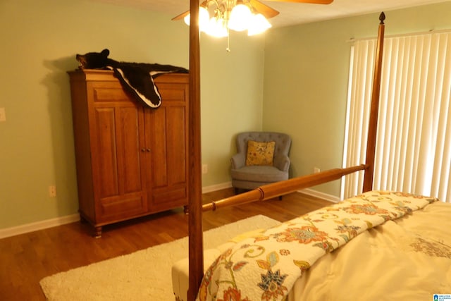 1310 County Road 264, Wedowee, AL 36278 - bedroom with wood finished floors, baseboards, and ceiling fan