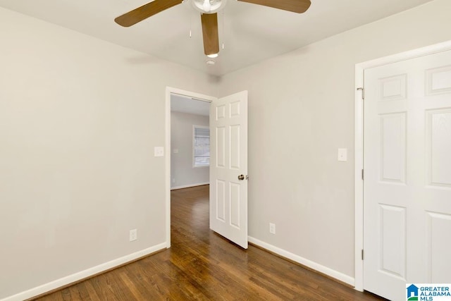 563 Brussels Ave, Birmingham, AL 35212 - empty room featuring baseboards, wood finished floors, and a ceiling fan