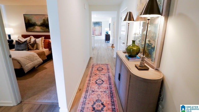 873 Fish Camp Rd, Chelsea, AL 35043 - hallway with baseboards and light wood finished floors