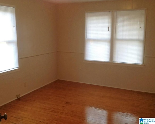 empty room featuring wood finished floors