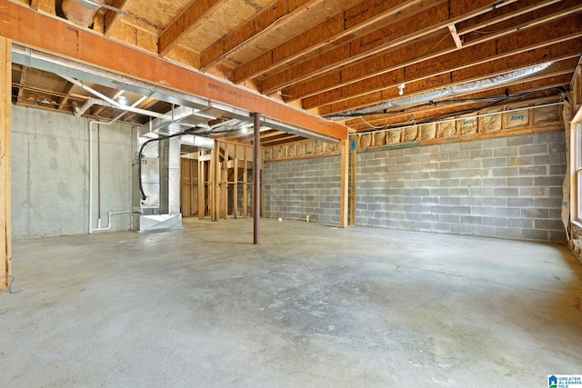 view of unfinished below grade area