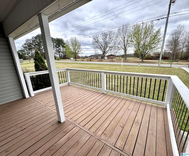 deck with a yard