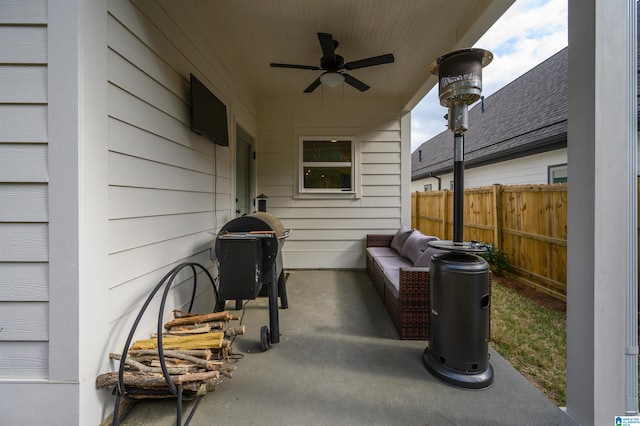 2167 Springfield Dr, Chelsea, AL 35043 - view of patio with a grill, fence, and ceiling fan