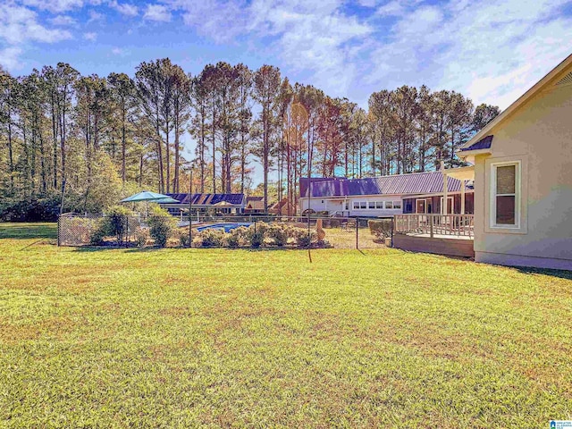 385 Rouse Rd, Sumiton, AL 35148 - view of yard featuring a deck and fence