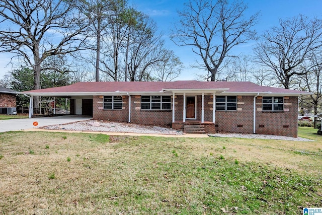 817 Milgray Ln, Bessemer, AL 35022 - single story home featuring aphalt driveway, an attached carport, central AC, a front yard, and brick siding