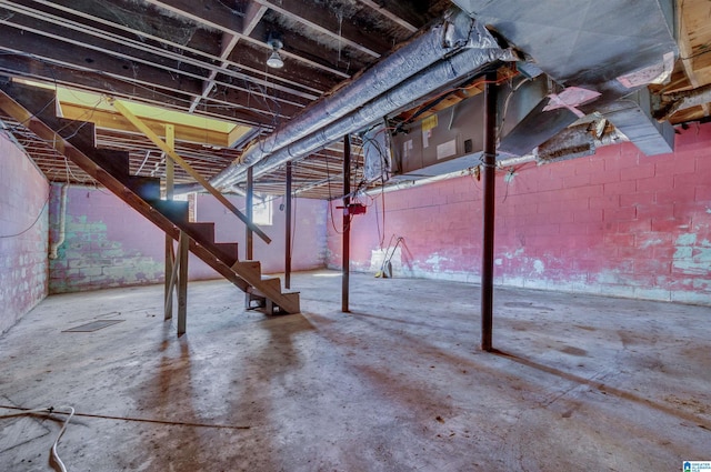 basement with stairs