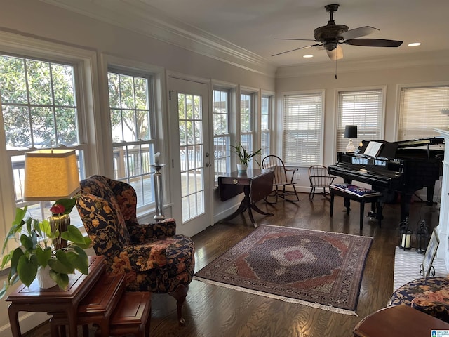 sunroom / solarium featuring french doors