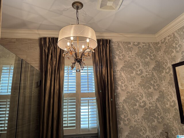 1032 Danberry Ln, Hoover, AL 35242 - detailed view of a chandelier and ornamental molding