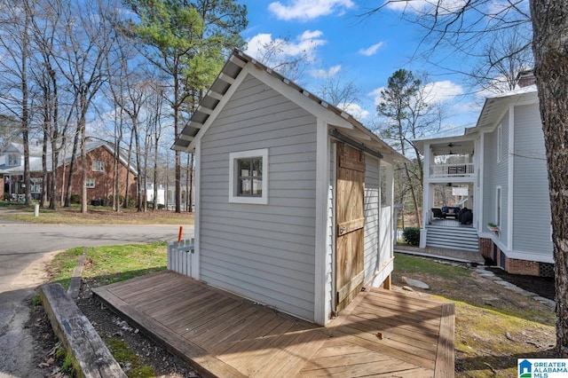 view of shed