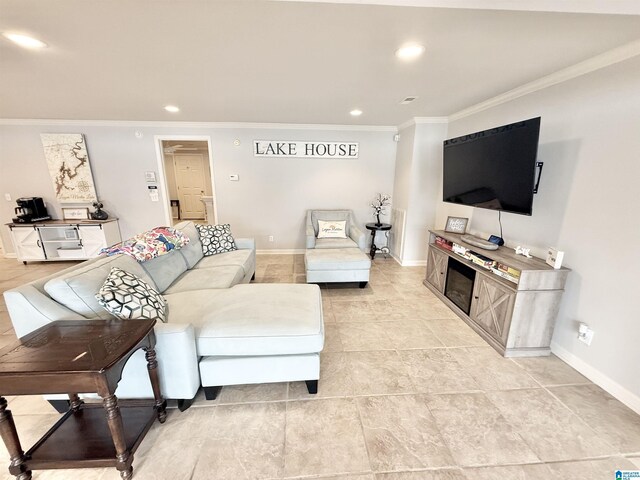 360 Frankies Rd, Vincent, AL 35178 - living area with baseboards, recessed lighting, and crown molding