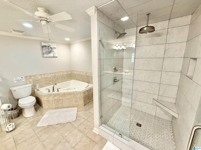 360 Frankies Rd, Vincent, AL 35178 - full bathroom with a bath, crown molding, and a shower stall