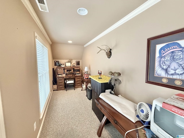 360 Frankies Rd, Vincent, AL 35178 - carpeted office with ornamental molding and visible vents
