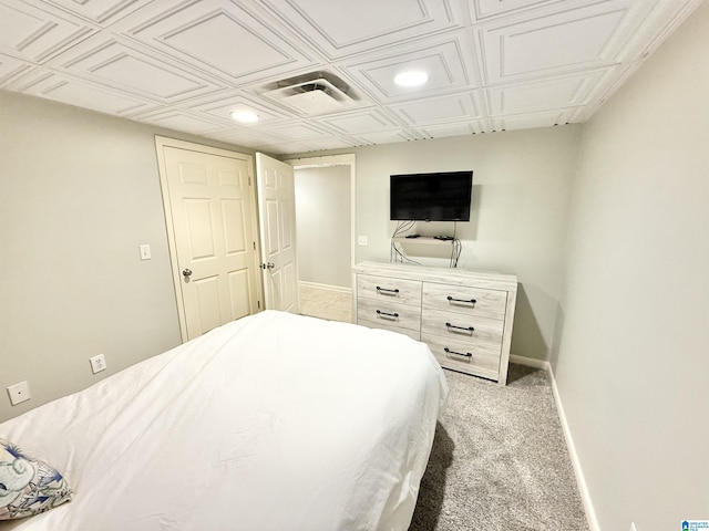 360 Frankies Rd, Vincent, AL 35178 - bedroom with an ornate ceiling, carpet, baseboards, visible vents, and recessed lighting