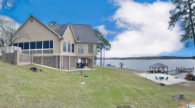 360 Frankies Rd, Vincent, AL 35178 - exterior space with a lawn, a water view, and a patio