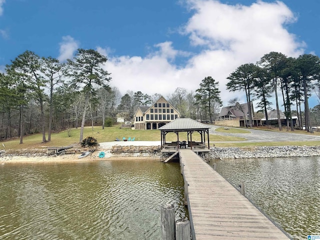 360 Frankies Rd, Vincent, AL 35178 - view of dock featuring a water view, a gazebo, and a yard