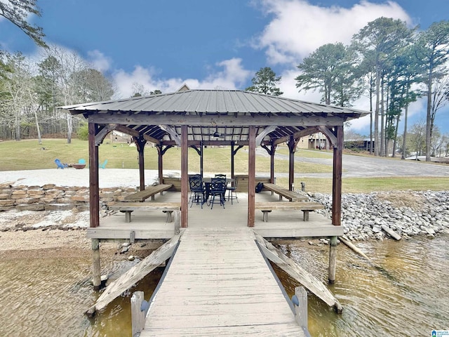 360 Frankies Rd, Vincent, AL 35178 - dock area featuring a lawn and a gazebo