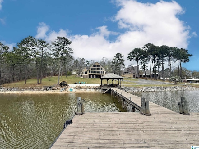 360 Frankies Rd, Vincent, AL 35178 - dock area featuring a gazebo, a water view, and a yard