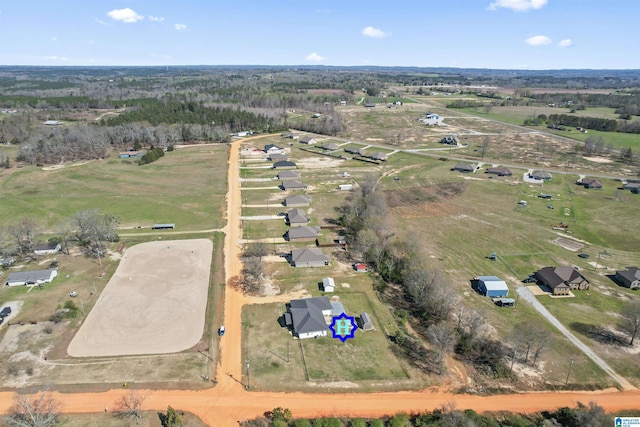 drone / aerial view with a rural view
