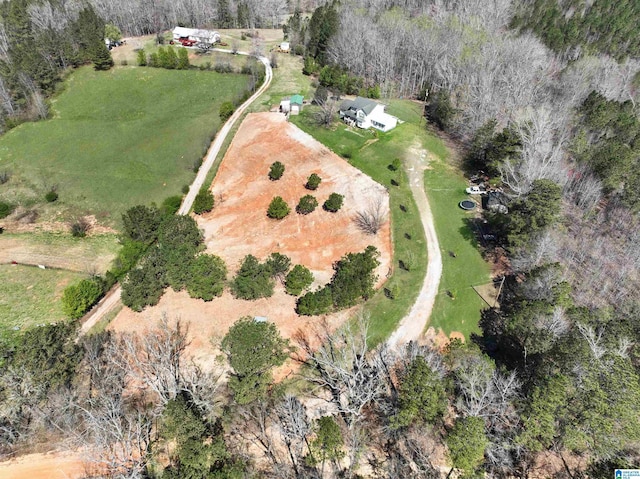 drone / aerial view with a rural view