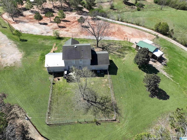 bird's eye view with a rural view