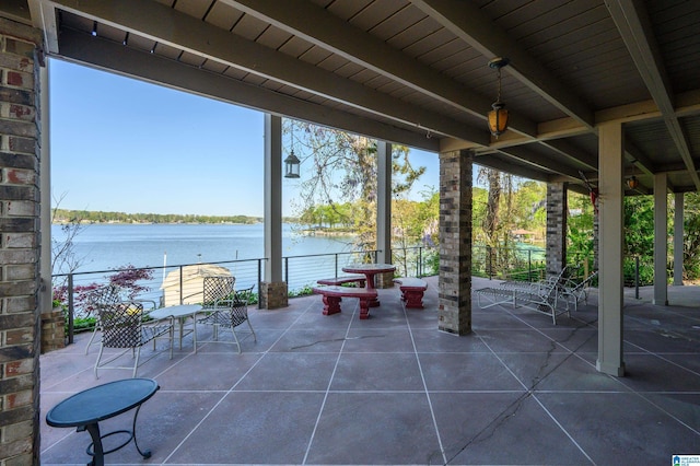 881 Ridgeway Cir, Talladega, AL 35160 - view of patio / terrace with a water view