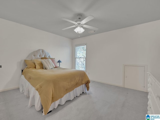 2326 Freestone Ridge Cv, Hoover, AL 35226 - bedroom with light carpet, a ceiling fan, and baseboards
