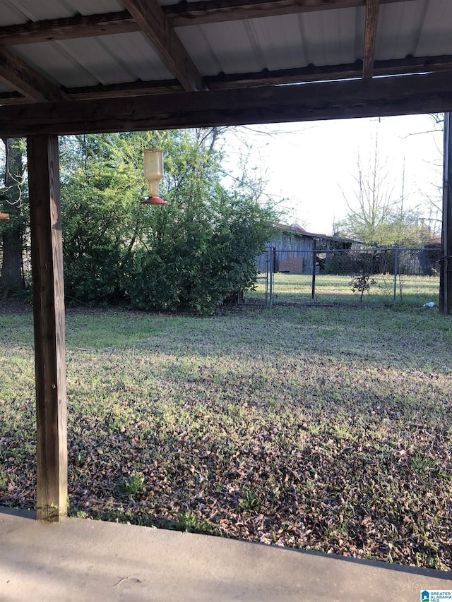 view of yard featuring fence