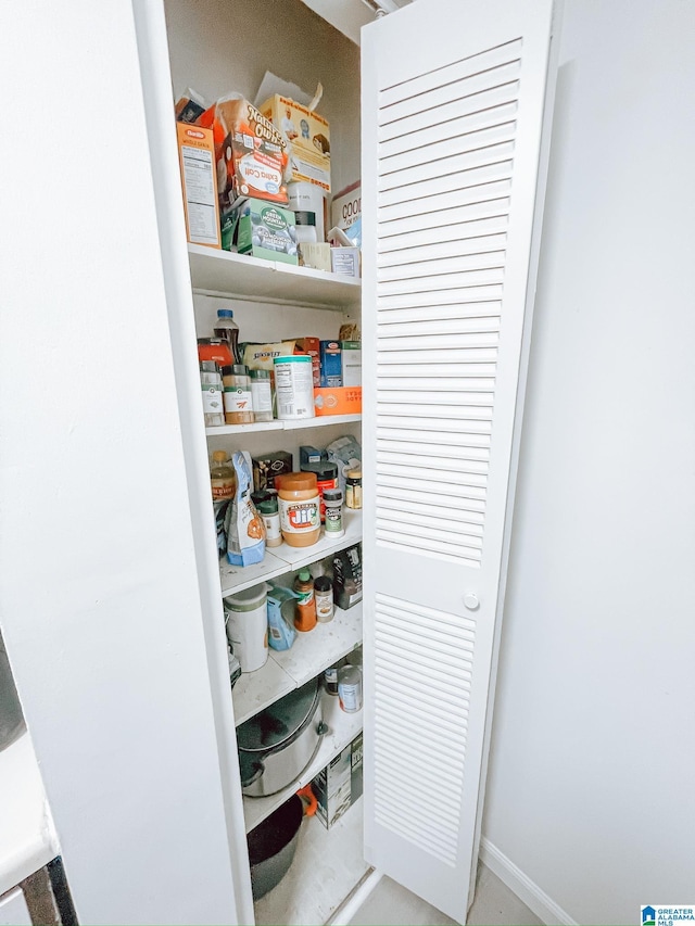 view of pantry
