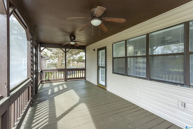 5400 Etta Dr, Mount Olive, AL 35117 - unfurnished sunroom featuring a ceiling fan