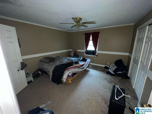 11 Coosa St, Childersburg, AL 35044 - bedroom featuring a ceiling fan and crown molding